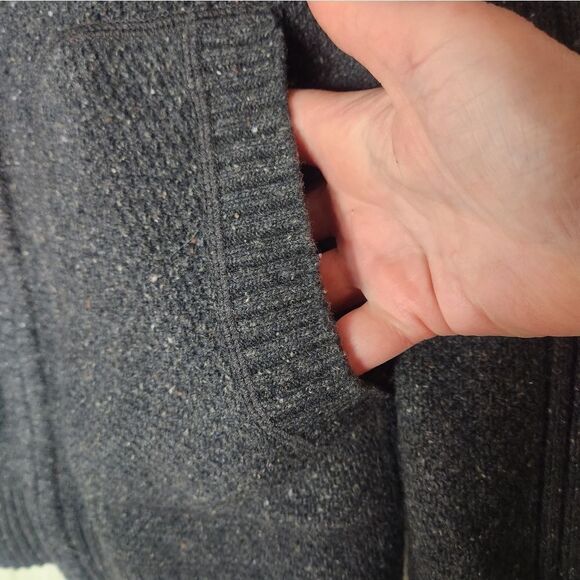 Marc Anthony M Zip Up Heather Gray WOOL Blend Knitted Pockets Men's Sweater - Picture 11 of 12